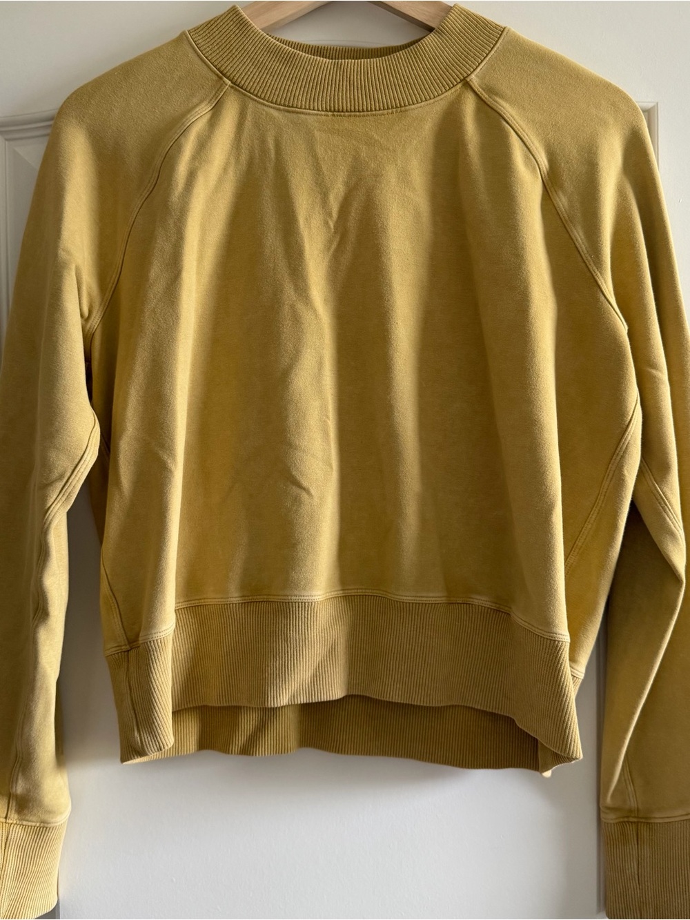lululemon athletica Women's Mustard Yellow Cropped Crewneck Sweatshirt